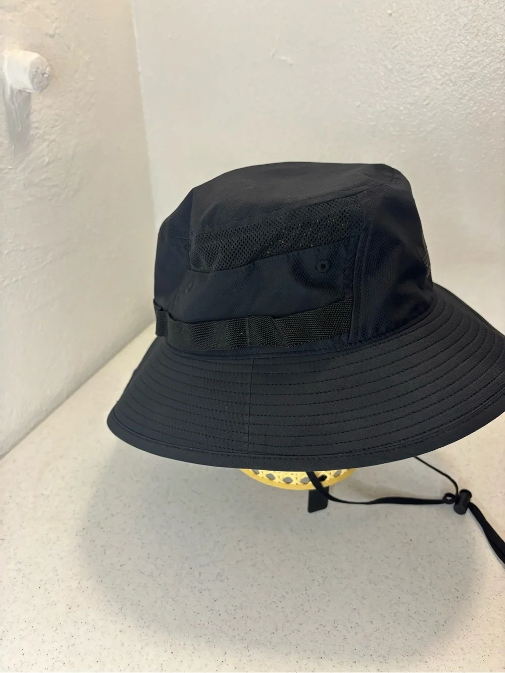 adidas Black Bucket Hat with Chin Strap